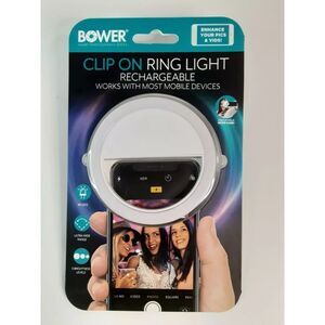 Bower Rechargeable 36 LED Clip On Ring Light for Smart Phones  - White